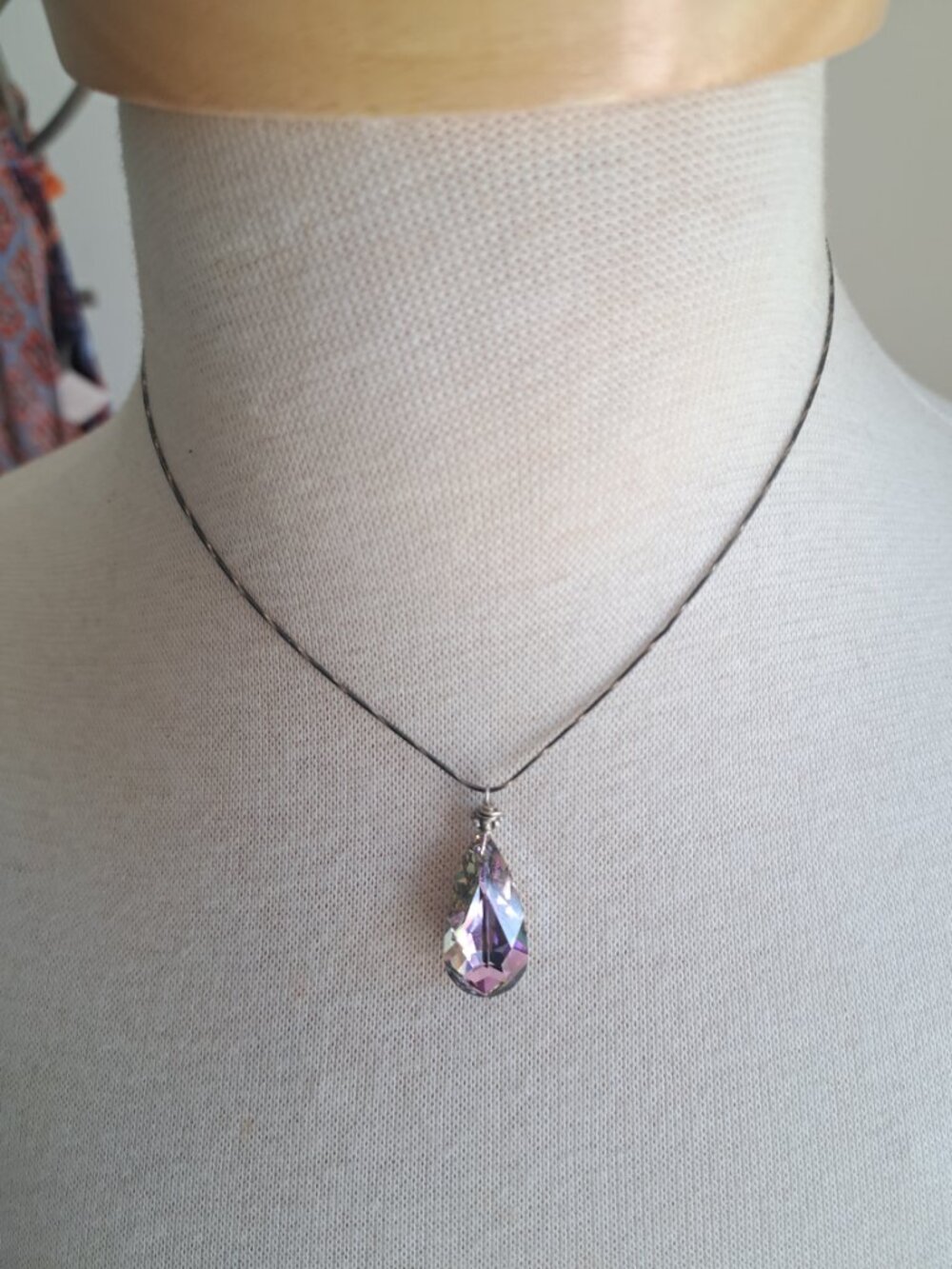✨ Swarovski Crystal Drop Necklace | Pink Purple Blue | Sterling Silver